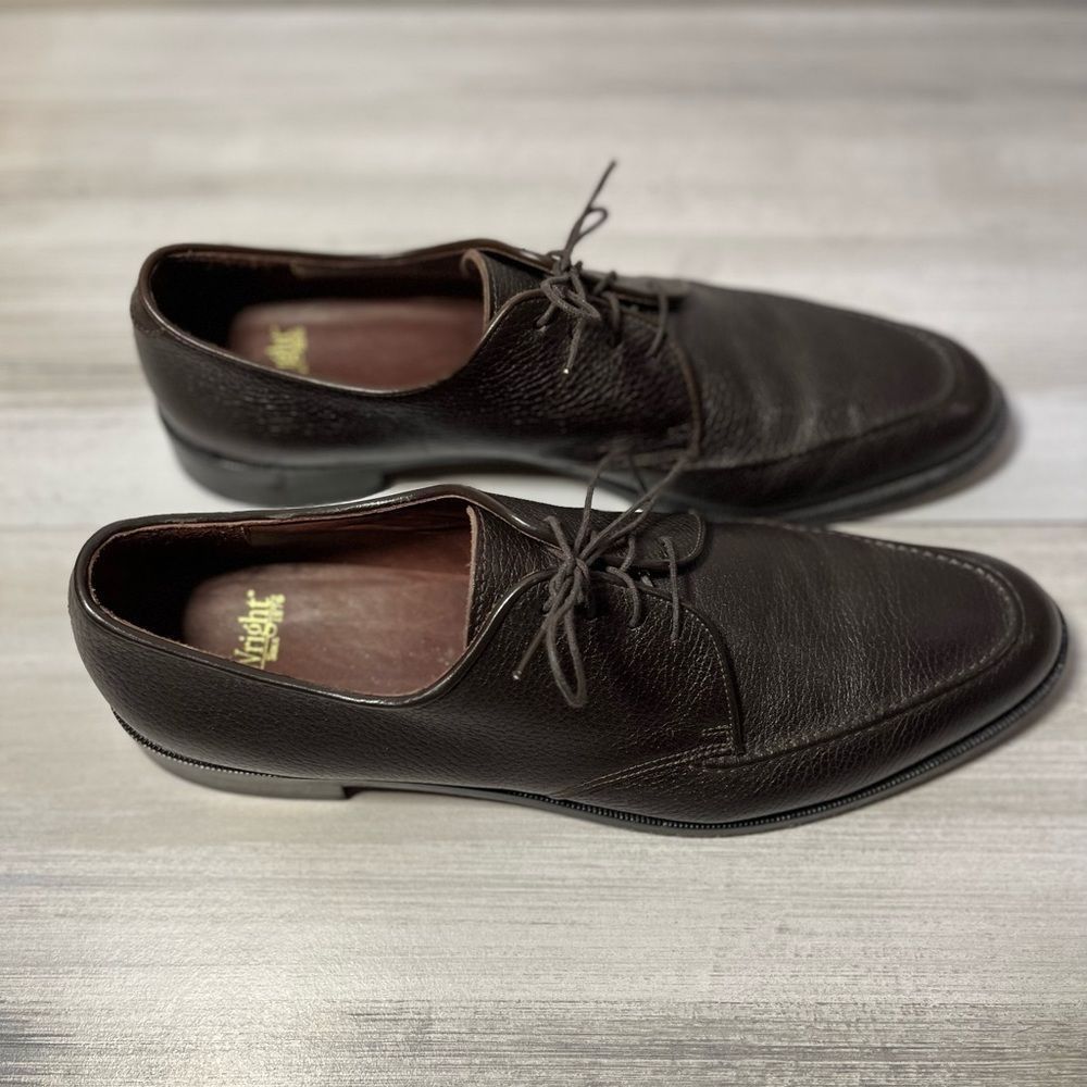 ET. Wright Vintage Dress Shoes 11.5 AA Dark Brown Leather Almond toe